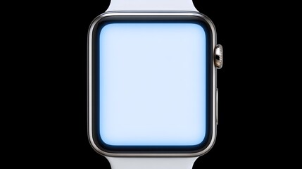 Sleek wearable smartwatch displaying vibrant blue interface screen on wrist vibrant blue interface on modern wearable device perfect for daily use.