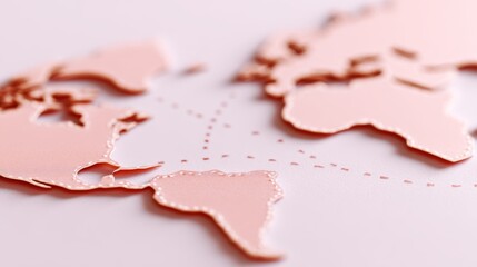 Fototapeta premium Detailed world map close up global geography countries continents and ocean exploration guide for study.
