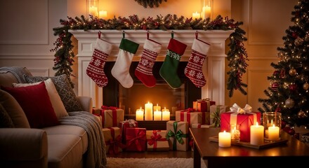 christmas candles on the table