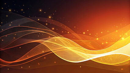 Abstract background with golden waves and sparkles. Vector illustration for your design