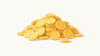 Stack of Gold Coins Illustrator Artwork Banner Background Design Template 