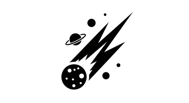 Cosmic composition vector illustration of planets asteroids and celestial elements