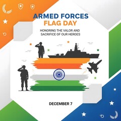 Naklejka premium Indian armed forces flag day celebration honoring our heroes december 7