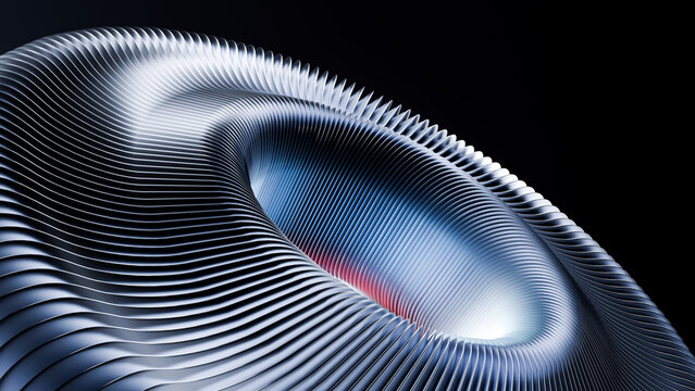 Futuristic metallic vortex ring background &ndash; dynamic abstract 3d render