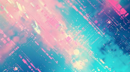 Fototapeta premium Abstract digital art with cyan and pink hues