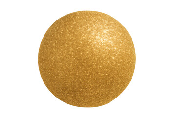 Golden glitter sphere abstract element with sparkling texture, shiny round surface on transparent background