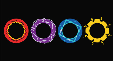 Abstract colorful circle design elements vector graphic illustration