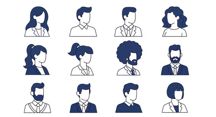 Diverse team avatars profile pictures employee vector illustration