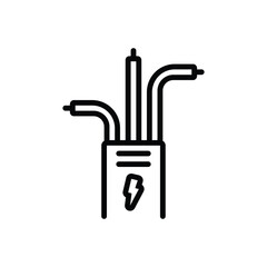 Fototapeta na wymiar Black line icon for electrical wiring