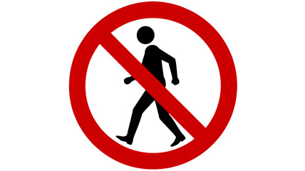 Restriction symbol in vibrant red, indicating prohibition and limitations for safety guidelines, content blocking, or conceptual themes