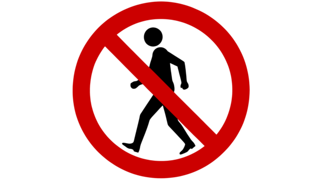 Restriction symbol in vibrant red, indicating prohibition and limitations for safety guidelines, content blocking, or conceptual themes