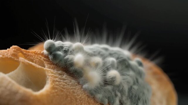 Macro Time-Lapse of Mold Growing on Bread | Fungal Growth & Organic Decay in 4K