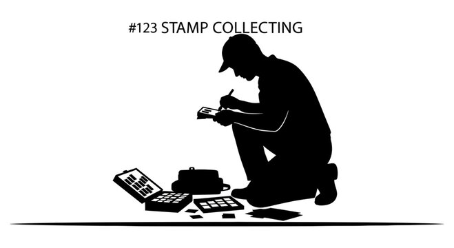 Passionate collector meticulously organizing cherished stamps, a timeless hobby bringing joy and historical connection to enthusiasts worldwide.