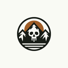 Mountains Skull Logo