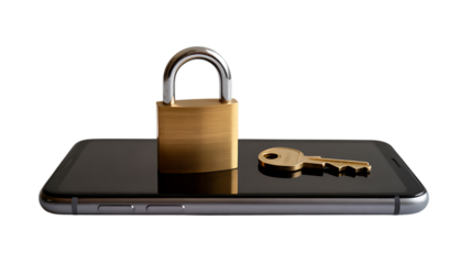 Smart phone with locked padlock protection