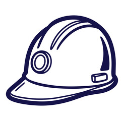 Fototapeta premium Detailed illustration of a safety hard hat depicting protection and construction symbolism