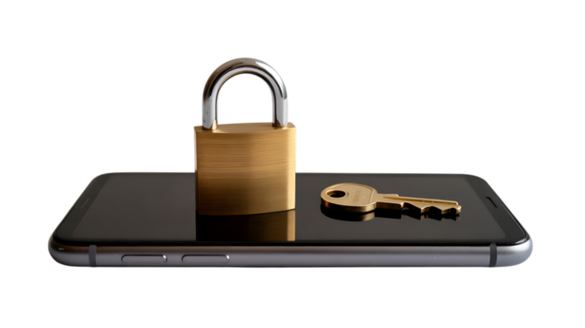 Smart phone with locked padlock protection