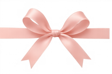 Pink satin ribbon bow for gift wrap and holiday decoration, creating festive presents and elegant borders
