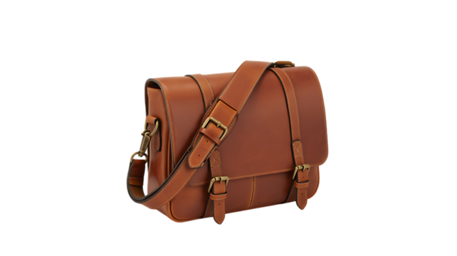 Brown leather bag for travel