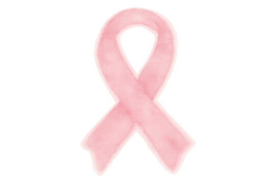 Pink ribbon watercolor painting promoting breast cancer awareness, support, health, and a charity campaign with empathy - Powered by Adobe