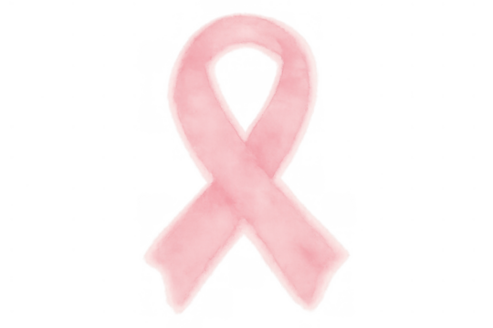Pink ribbon watercolor painting promoting breast cancer awareness, support, health, and a charity campaign with empathy