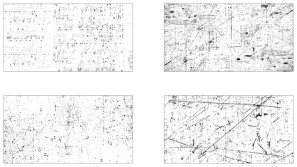 Grunge frame on a white background. Old frame with dust texture. Grunge Urban Backgrounds set. Texture Vector. Dust Overlay Distress Grain.