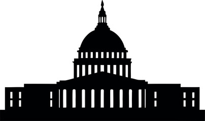 washington capitol building silhouette art, washington capitol building black icon