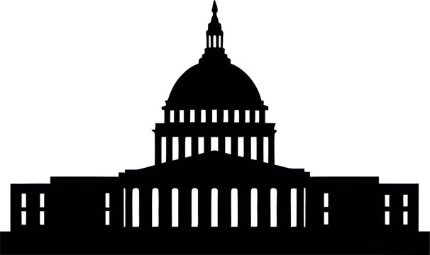 washington capitol building silhouette art, washington capitol building black icon