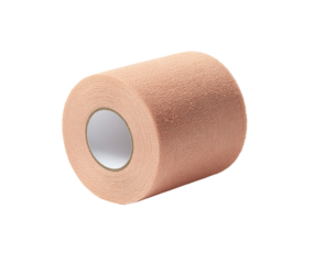Peach medical tape roll isolated on a transparent background
