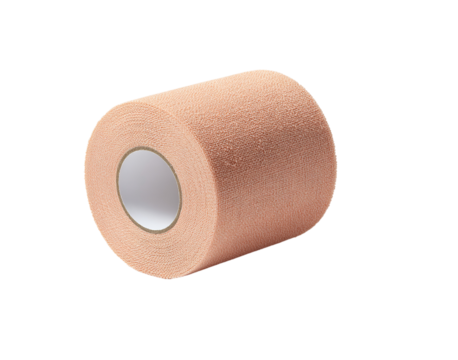 Peach medical tape roll isolated on a transparent background