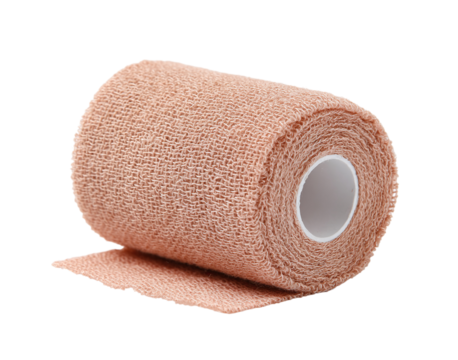 Peach Elastic Bandage Roll isolated on a transparent background 1