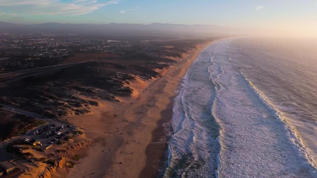 Aerial View of Marina Sand Dunes In Monterey, California