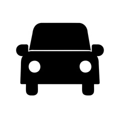 Obraz premium Simple front view of a black car icon graphic illustration design