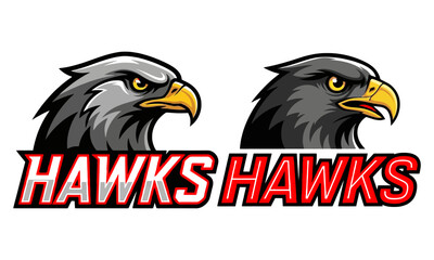 Naklejka premium Aggressive hawk mascot logos