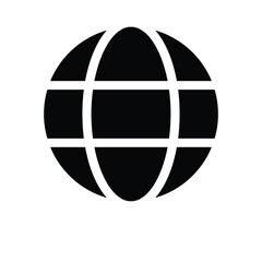 Globe icon for communication, network, international data, and digital connection symbol.