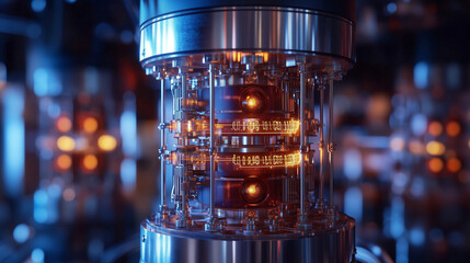Advanced Quantum Computing Visualization Swirling Energy and Mathematics Concept 