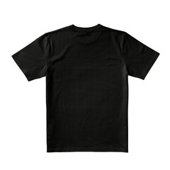 Apparel Mockup of High-Quality Blank Black T-Shirt back View Template on White Transparent Background 