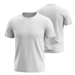 Blank white t shirts front and back mockup
