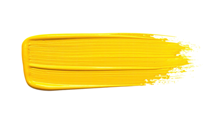 Stroke of thick, bright yellow paint, isolated on black ground