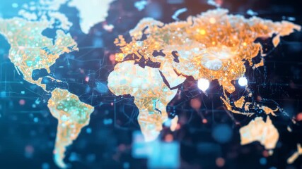 The digital globe illustrates a global business network concept - Powered by Adobe