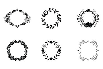 Elegant Floral Frame Design Illustration.