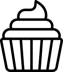 Black cupcake icon - outline