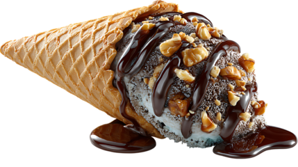 chocolate ice cream isolated on white background