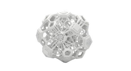 Complex geometric structure isolated on transparent background