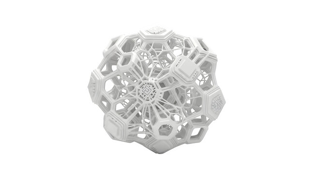 Complex geometric structure isolated on transparent background - Powered by Adobe