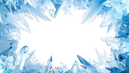 Frozen frame icy crystals surround a dark, jagged center