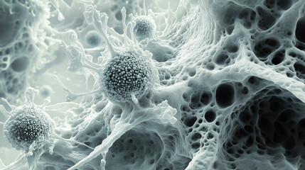 Close Up Microscopic Virus Visualization with Detailed Structure and Scientific Depth 