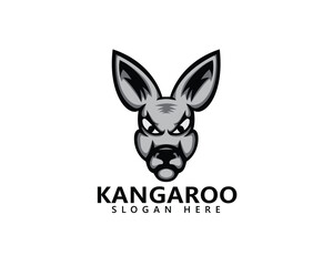 creative grey kangaroo head, logo design inspiration
