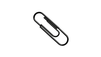 Obraz premium Metal paperclip angled in stark contrast against black backdrop