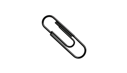 Metal paperclip angled in stark contrast against black backdrop